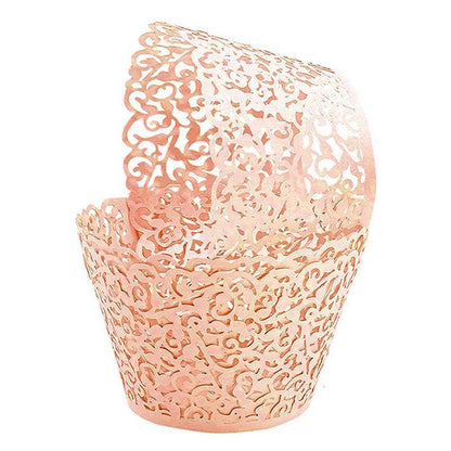 25pcs Laser Cut Cupcake Wrappers Wedding Party Baking Decorations in 8 Colours - Light Purple