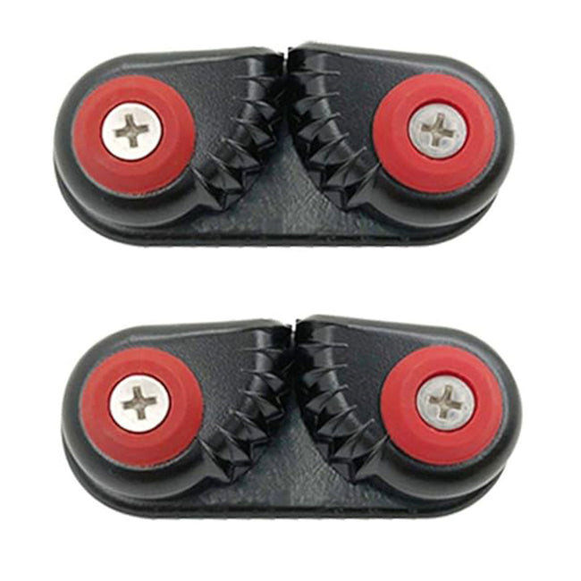 Rope Clamp Set 2PCS Aluminum Alloy Black Clip Plate Sailboat Kayak Canoe Outdoor Main Image
