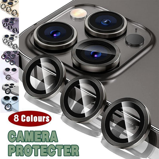 For iPhone 14/14 Plus Metal Camera Lens Glass Screen Protector - Blue.