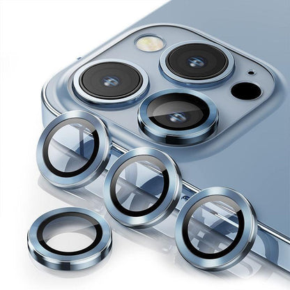 For iPhone 14/14 Plus Metal Camera Lens Glass Screen Protector - Blue.