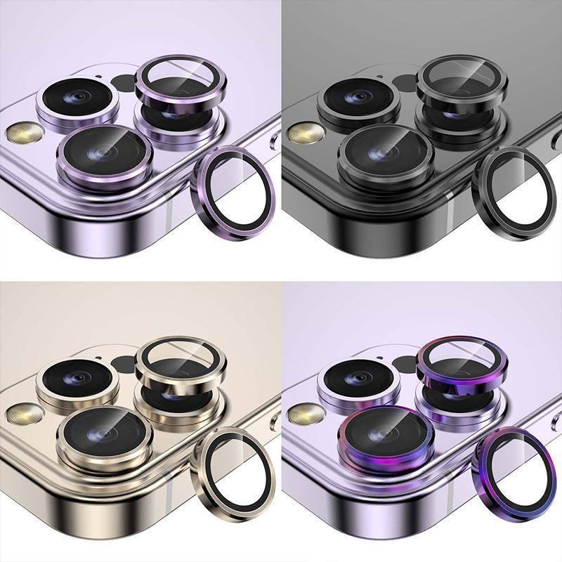 For iPhone 14/14 Plus Metal Camera Lens Glass Screen Protector - Blue.