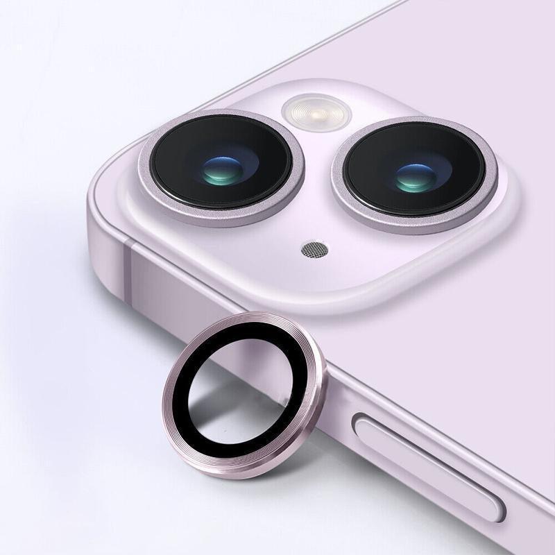 For iPhone 14/14 Plus Metal Camera Lens Glass Screen Protector - Blue.