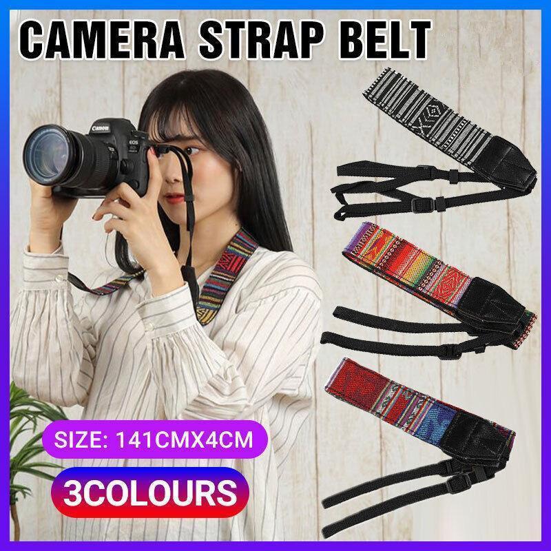 Camera Strap Compatible With Sony Nikon Olympus Dslr Canon Vintage Shoulder Neck - Red.