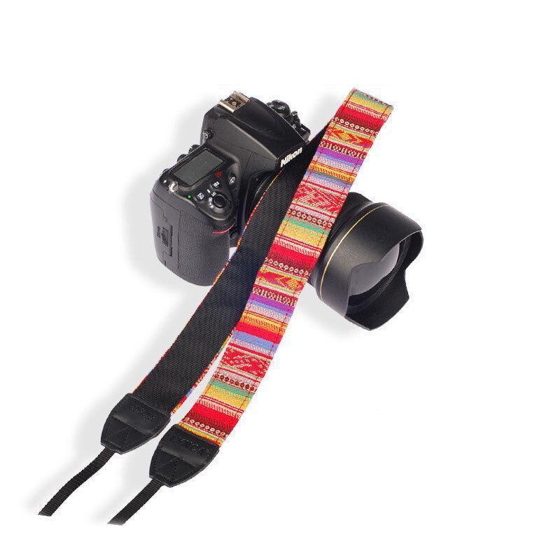 Camera Strap Compatible With Sony Nikon Olympus Dslr Canon Vintage Shoulder Neck - Red.