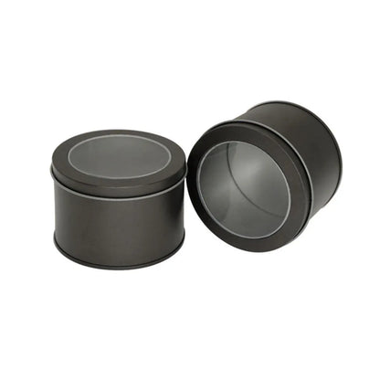 10pcs Open Window Cake Tin Box Bakery Biscuit Packaging Storage Tin Box Set - Gold