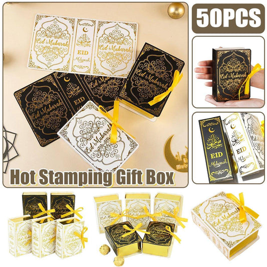 50PCS Moon Stars Wedding Candy Box Gift Box Holiday Party Decorations Favour - White.