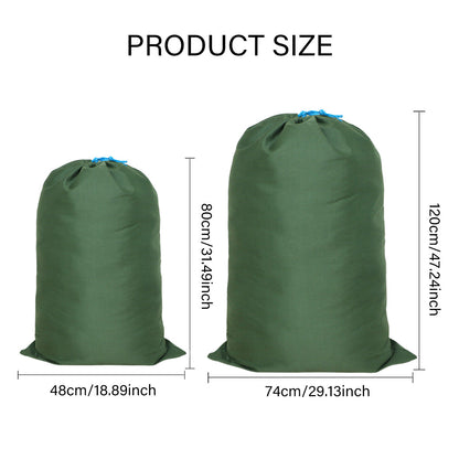 Canvas Drawstring Large Bag Pouch Clothes Craft Storage Laundry - Black-48X80cm
