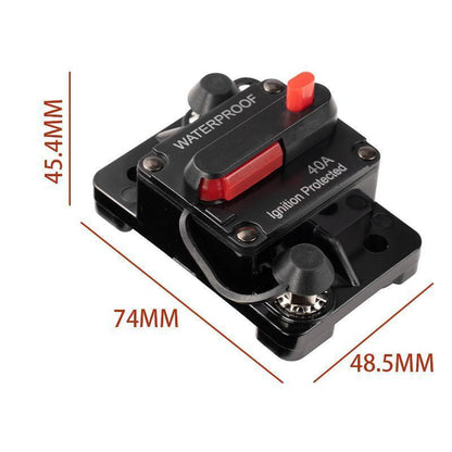 Waterproof Car Circuit Breaker Fuse Reset 30-300A AMP 12V-48V DC Car Boat IP67 - 30A.