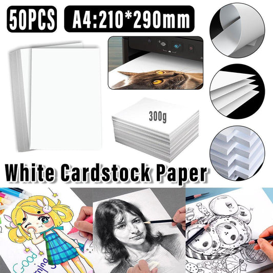 Premium A4 Card Stock 50PCS All Wood White Cardstock Paper for Printing Art.