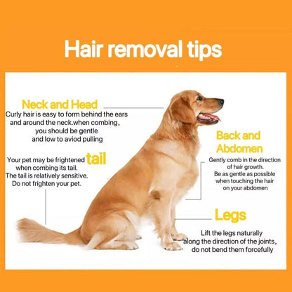 Pet Hair Removal Brush Deshedding Tool for Cats Dogs Grooming Comb Fur Remover - Purple