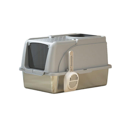 Durable Stainless Steel Cat Litter Box Pan Pet Toilet Odor Control Tray Large - White