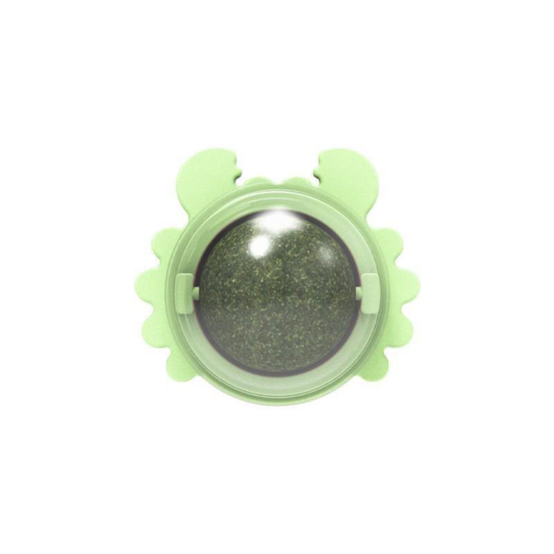 2PCS Rotatable Catnip Mint Ball Cat Treat Toys Licking Snack Cat Molar - Green