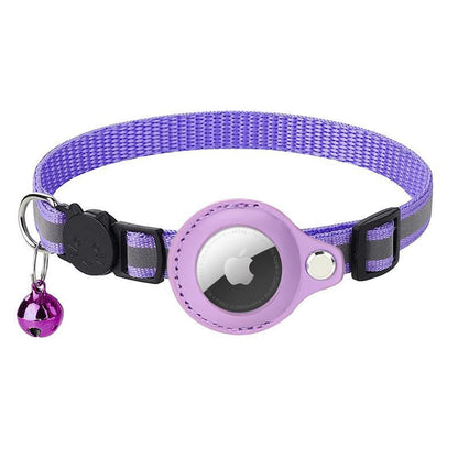 Reflective Pet Collar with Holder for AirTag Tracker – Anti-Lost Cat Dog Tag - Red