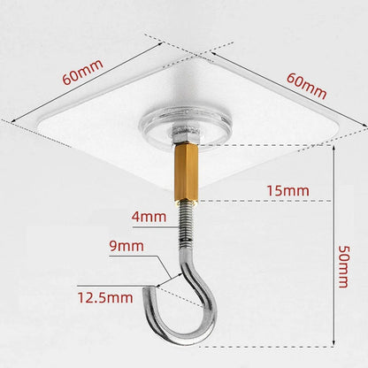 12 PCS Heavy Duty Self Adhesive Hooks Stainless Steel Ceiling Hooks for Home - Open