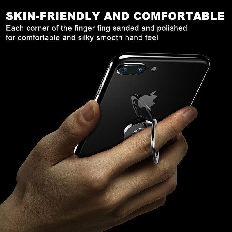 Iring Phone Ring Finger Holder Stand Mobile Grip with Mount Hook for iPhone and iPad - Black.