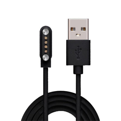 Universal Smart Watch Bracelet Charging Cable 4-Pin 2.54 Snap-on Charger Cords - White.