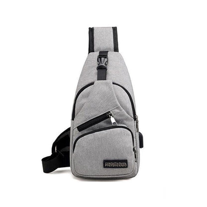 Durable Mens Chest Bag Shoulder Backpack Man Sling Cross Body Satchel Travel Bag - Black