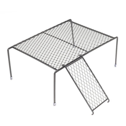 Metal Iron Chicken Feeding Ladder Grid Shelving Landscaping Platform Supplies - White-S