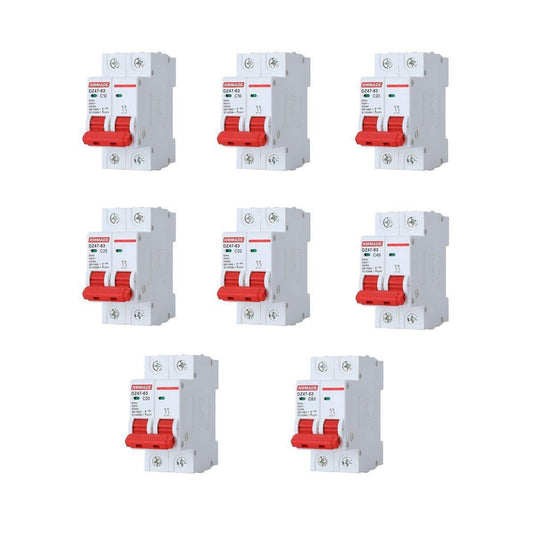 AC Circuit Breaker Solar 220-380V 2Pole Double MCB Mini 10-63 Amp - 32A.