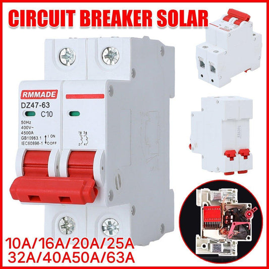 AC Circuit Breaker Solar 220-380V 2Pole Double MCB Mini 10-63 Amp - 40A.