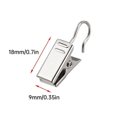 50PCS Stainless Steel Curtain Clip Hooks Strong Load-bearing Shower Accessories - Copper