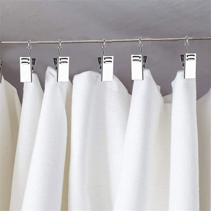 50PCS Stainless Steel Curtain Clip Hooks Strong Load-bearing Shower Accessories - Copper