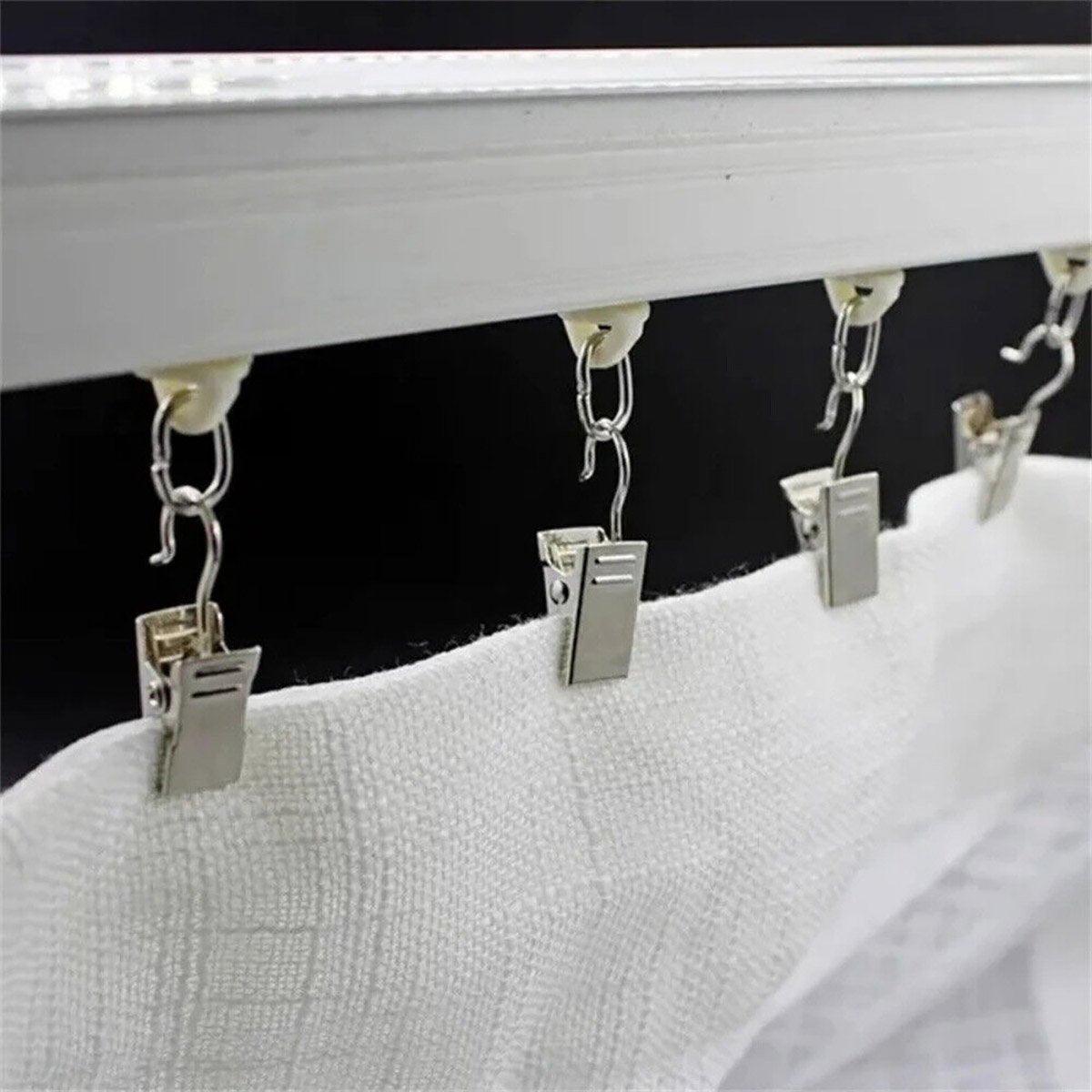 50PCS Stainless Steel Curtain Clip Hooks Strong Load-bearing Shower Accessories - Copper