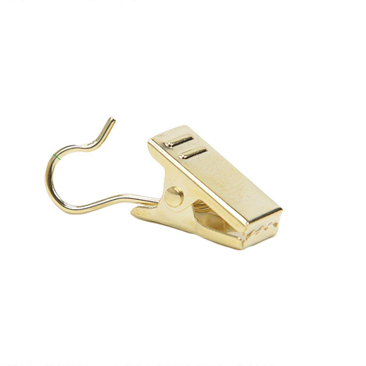 50PCS Stainless Steel Curtain Clip Hooks Strong Load-bearing Shower Accessories - Copper