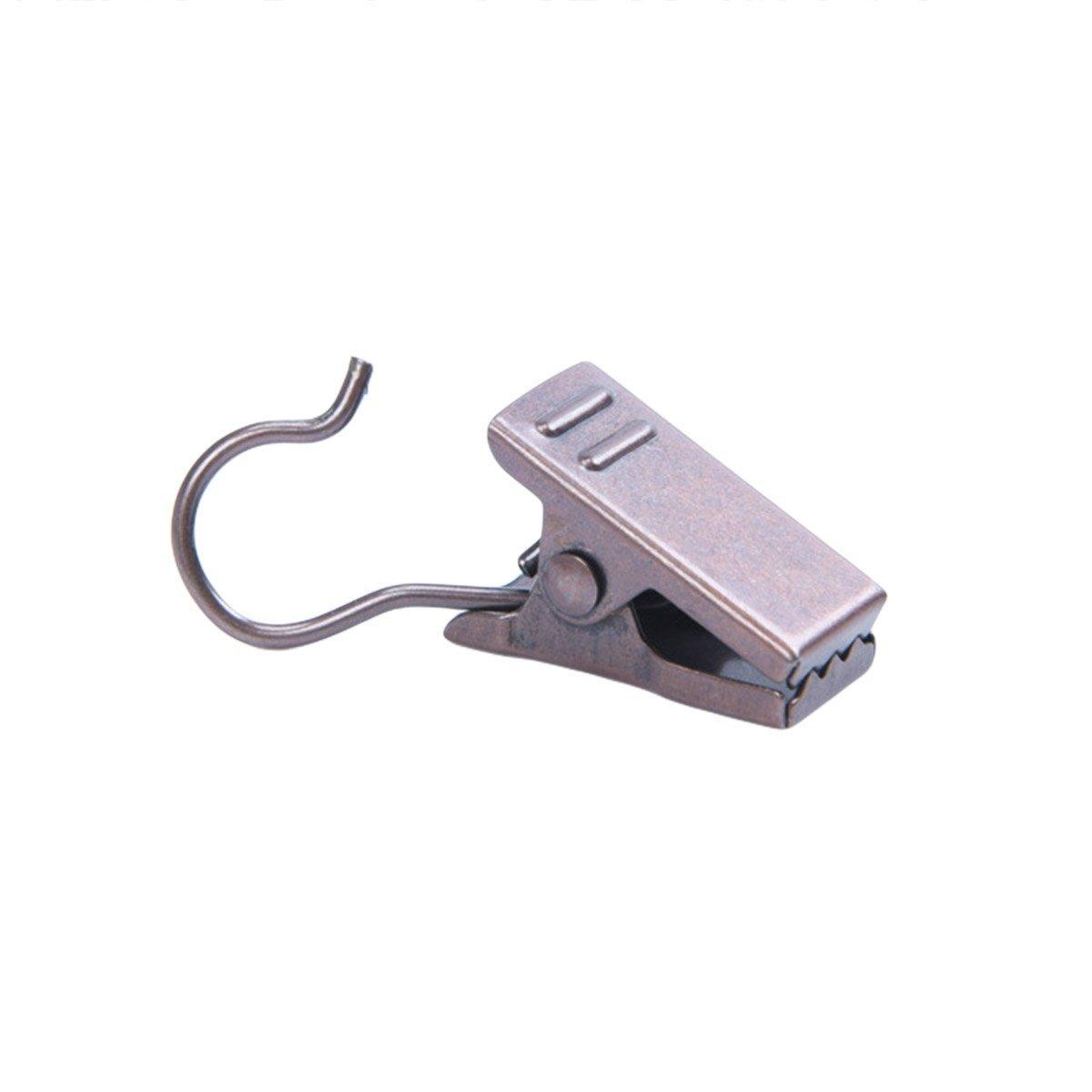 50PCS Stainless Steel Curtain Clip Hooks Strong Load-bearing Shower Accessories - Copper