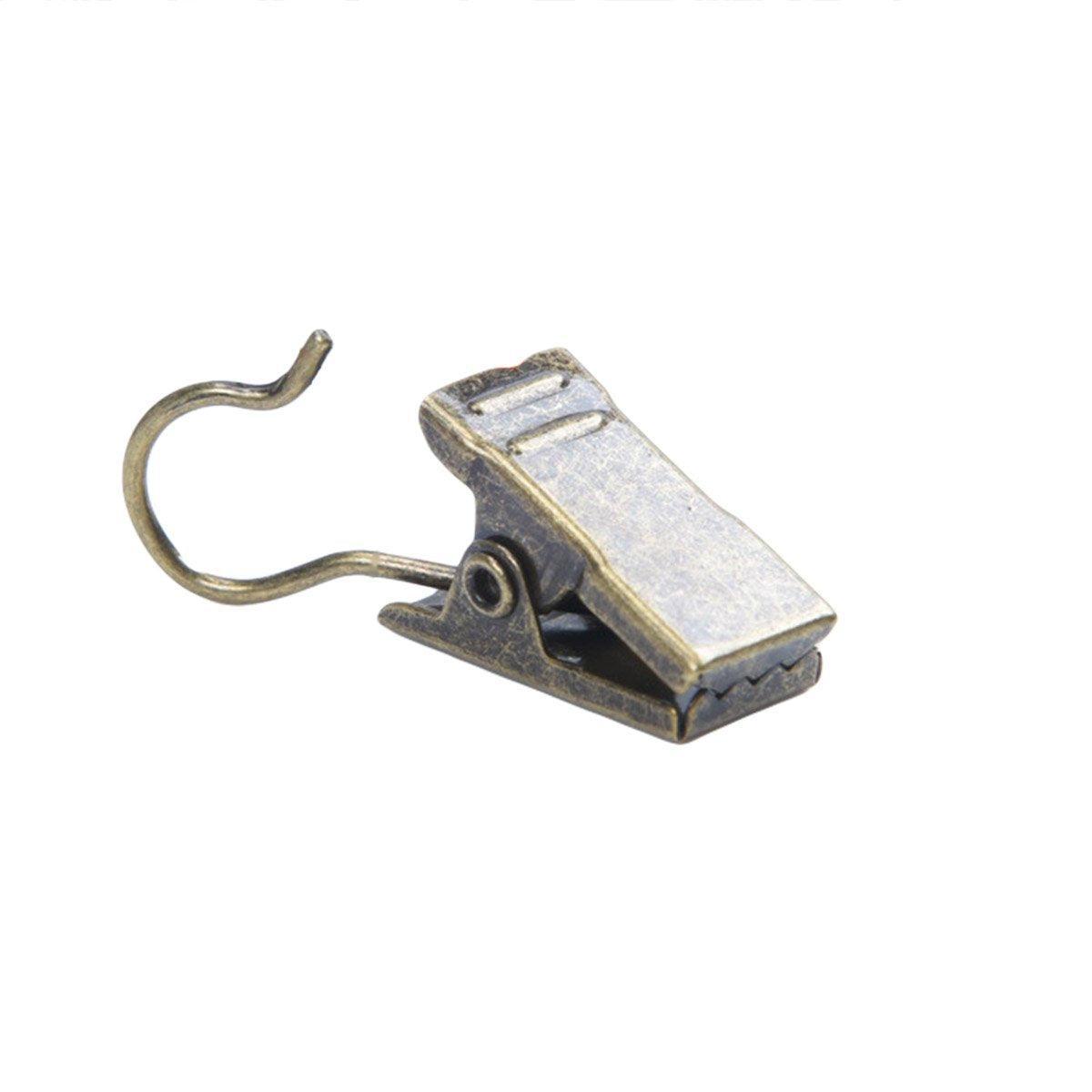 50PCS Stainless Steel Curtain Clip Hooks Strong Load-bearing Shower Accessories - Copper