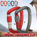 25KN Screwgate Locking Rock Climbing Carabiner Clip Aluminum D Ring Hook Buckle - Orange