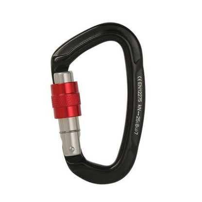 25KN Screwgate Locking Rock Climbing Carabiner Clip Aluminum D Ring Hook Buckle - Orange