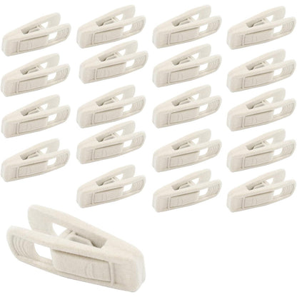 Clothes Drying Clips 20 Pack Velvet Flocking Trouser Pegs Hanger Grip Clamp Set - Black