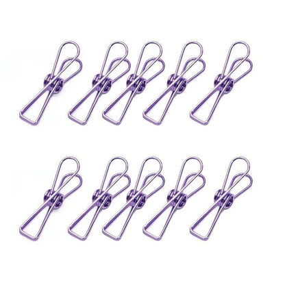 10X Spring Paperclips Metal Wire Hollow Out Clips 33mm Mini Binder Paper Clip - Green
