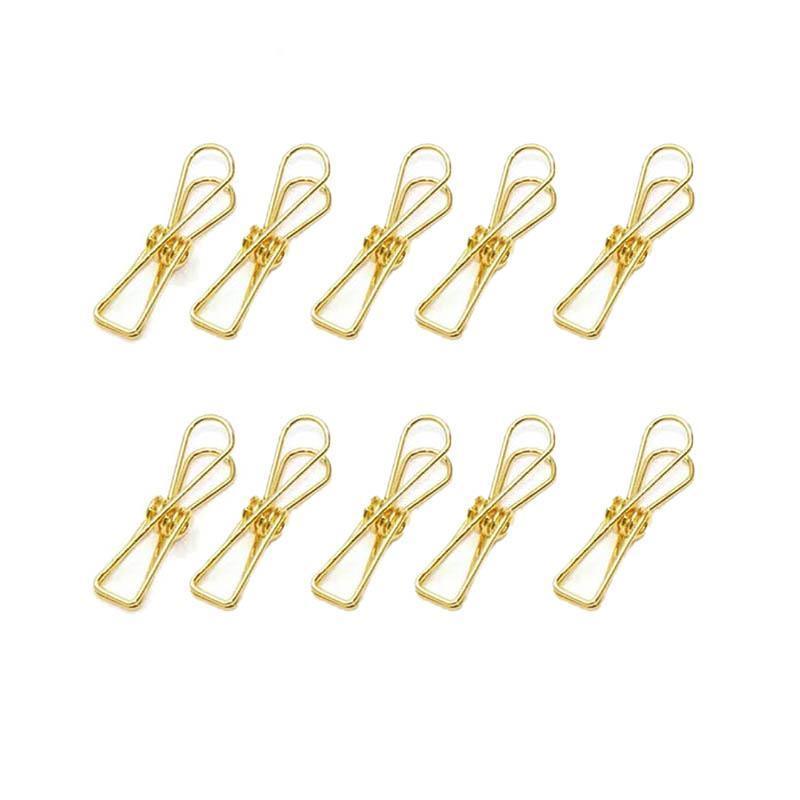 10X Spring Paperclips Metal Wire Hollow Out Clips 33mm Mini Binder Paper Clip - Green