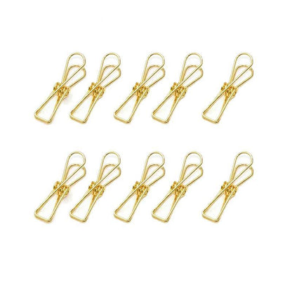 10X Spring Paperclips Metal Wire Hollow Out Clips 33mm Mini Binder Paper Clip - Green