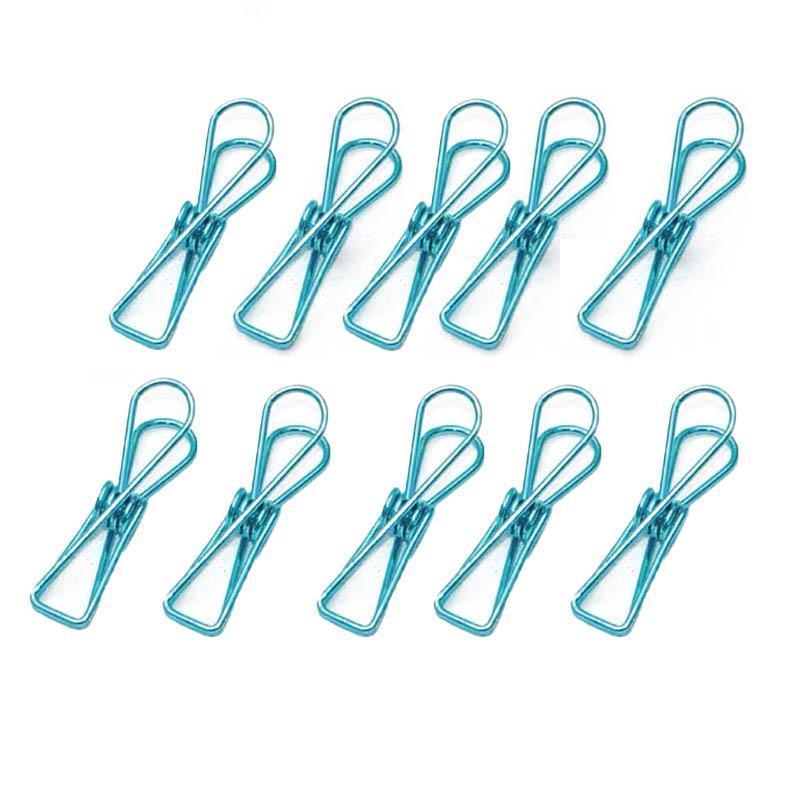 10X Spring Paperclips Metal Wire Hollow Out Clips 33mm Mini Binder Paper Clip - Green