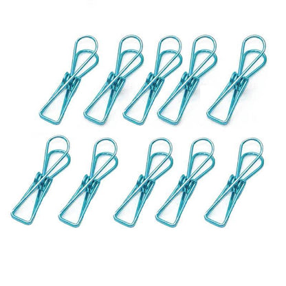 10X Spring Paperclips Metal Wire Hollow Out Clips 33mm Mini Binder Paper Clip - Green