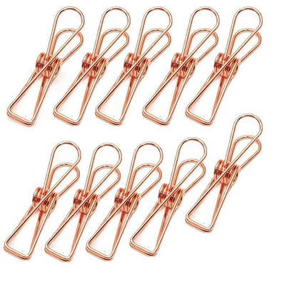 10X Spring Paperclips Metal Wire Hollow Out Clips 55mm Mini Binder Paper Clip - Purple