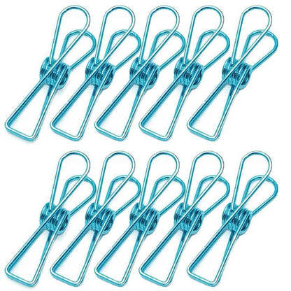 10X Spring Paperclips Metal Wire Hollow Out Clips 55mm Mini Binder Paper Clip - Purple