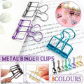 Solid Color Hollow Out Swallowtail Metal Binder Bookmark Clips Office Supplies - Black