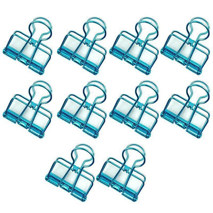 Solid Color Hollow Out Swallowtail Metal Binder Bookmark Clips Office Supplies - Black
