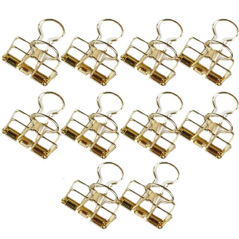 Solid Color Hollow Out Swallowtail Metal Binder Bookmark Clips Office Supplies - Black
