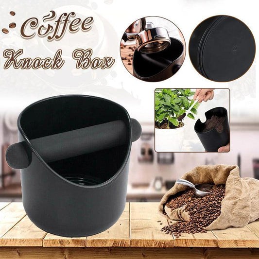 Coffee Knock Box Espresso Grounds Bin with Non Slip Base and Rubber Knock Bar 550ml.