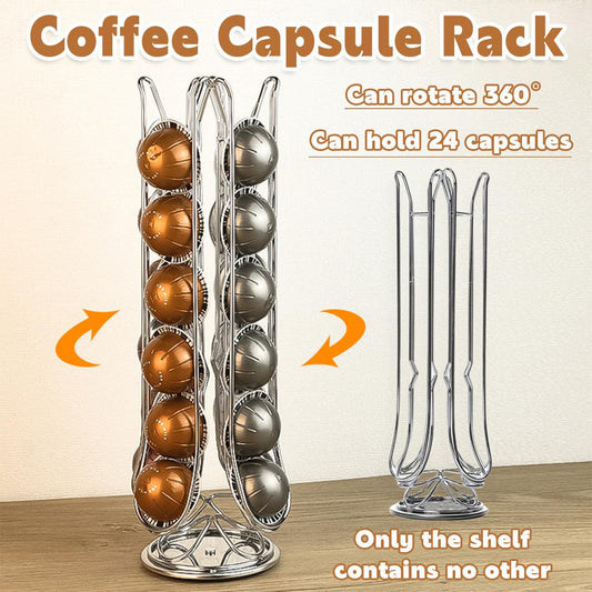 24 Coffee Capsule Holder Rack Storage Stand Pod Display Organizer Shelf Kitchen.
