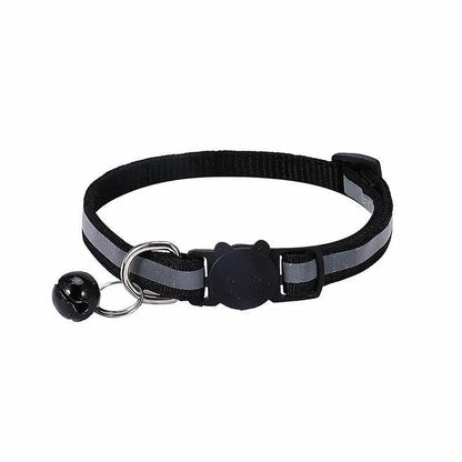 Reflective Cat Collar with Breakaway Buckle and Bell Adjustable for Small Pet Use - Apple Green