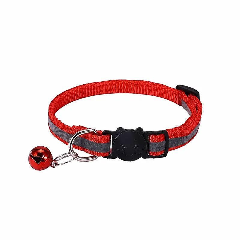 Reflective Cat Collar with Breakaway Buckle and Bell Adjustable for Small Pet Use - Apple Green