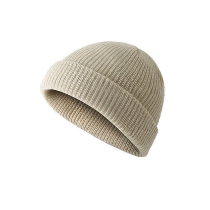 Men Women Mini Fisherman Beanie Winter Spring Hat Soft Knitted Docker Skull Cap - Army Green