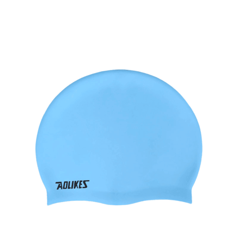 Aolikes Silicone Swimming Cap Waterproof Unisex Swim Hat for Men and Women - Black
