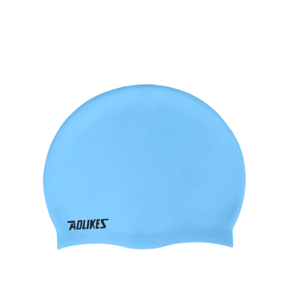 Aolikes Silicone Swimming Cap Waterproof Unisex Swim Hat for Men and Women - Black